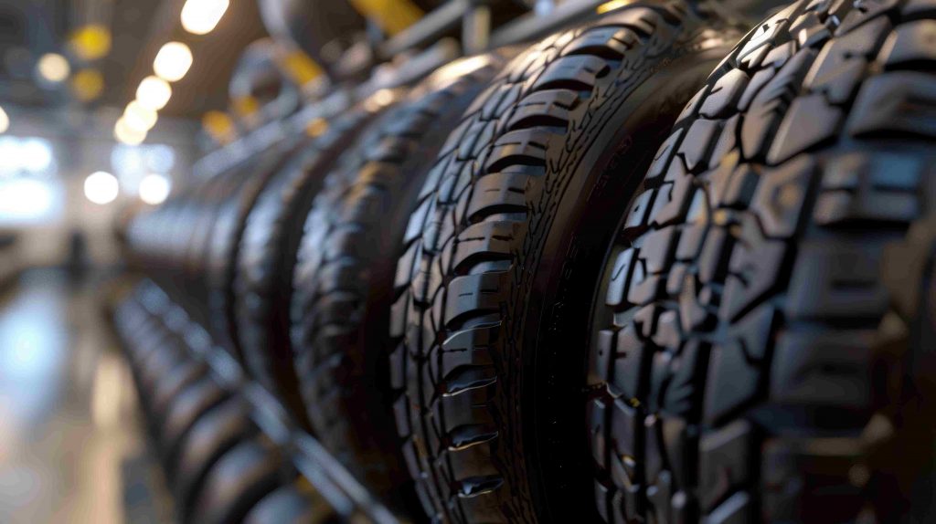 mélange de gomme de pneus.